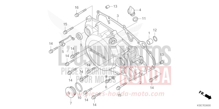 RIGHT CRANKCASE COVER for CRF150R "Big wheels" EXTREME RED (R292) from 2025